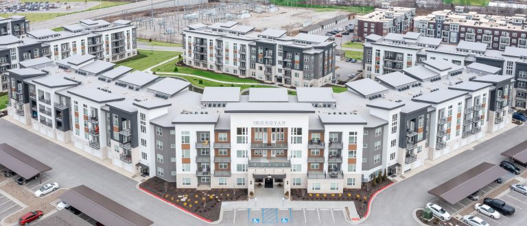 Buck Roofing completed roofing projects at The Donovan apartments roof in Lee's Summit, MO
